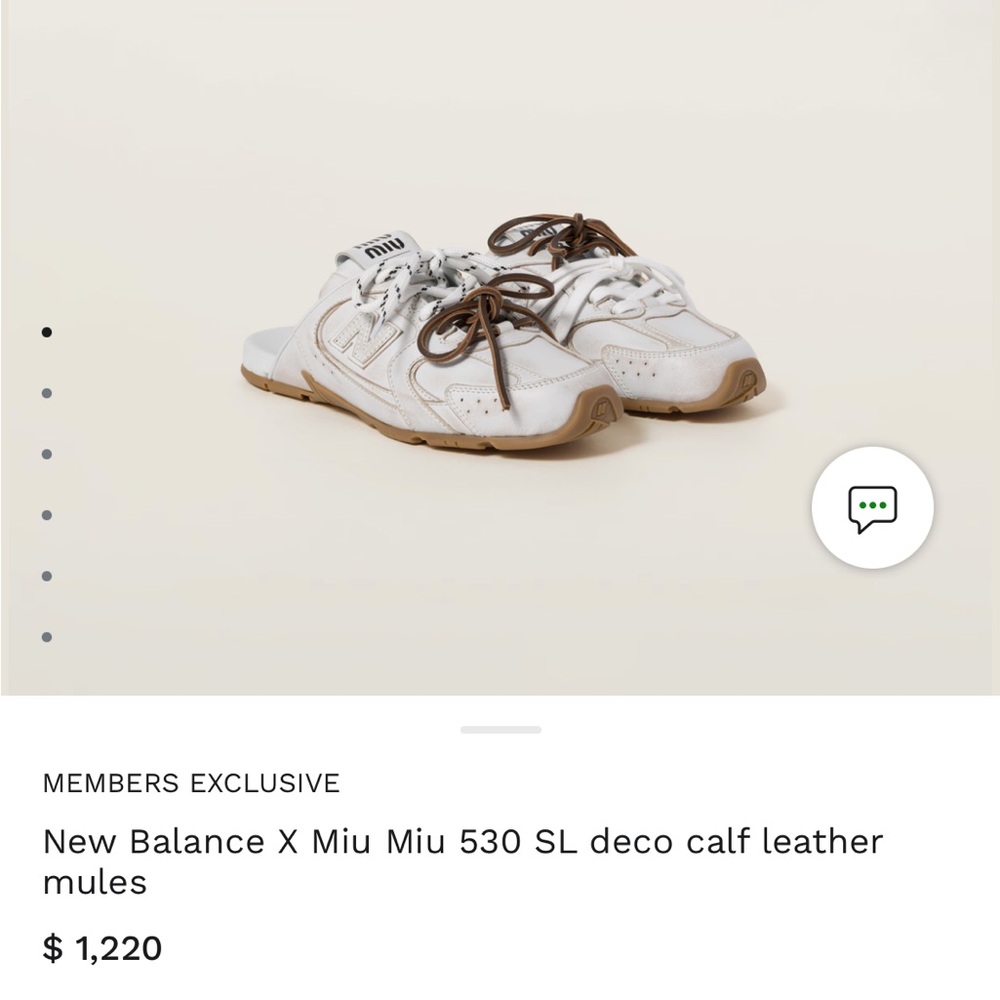 New Balance X Miu Miu 530 SL deco calf leather mules
*member exclusive*